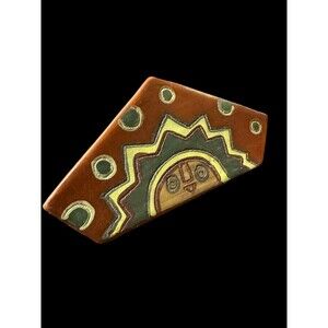 Mexican Pottery Hand-painted Napkin Holder 6 x 3x 1.5 in. Seminario